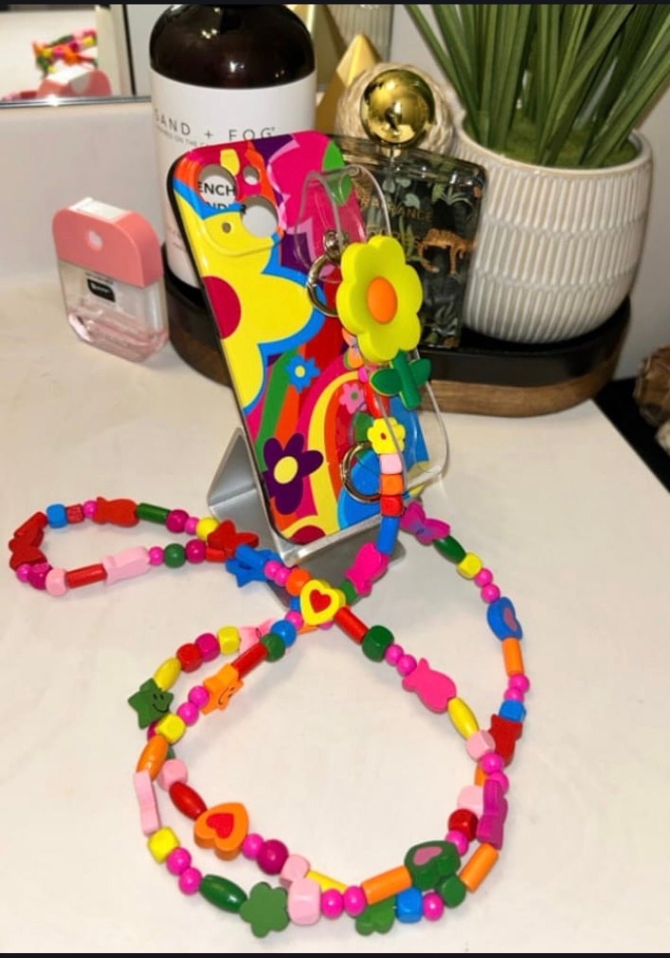 Flower Phone Case with Lanyard